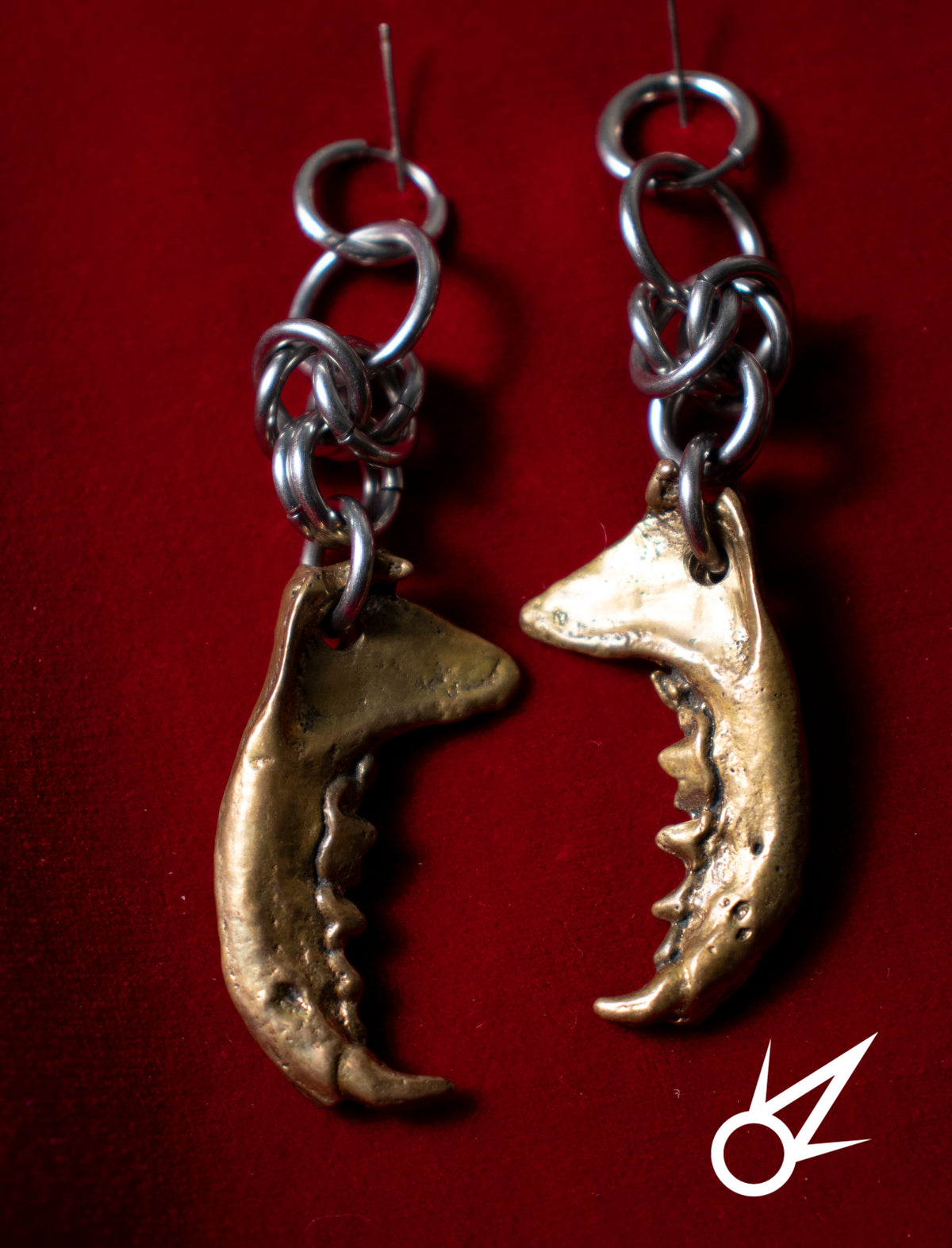 Bronze Mink Jaw Earrings